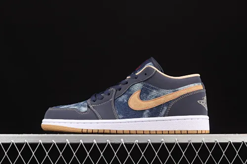 All categories Air Jordan Jordan series basketball shoes Air Jordan 1 Low Air Jordan 1 Low AJ1 Joe 1 dark blue denim low-top basketball shoes DH1259-400